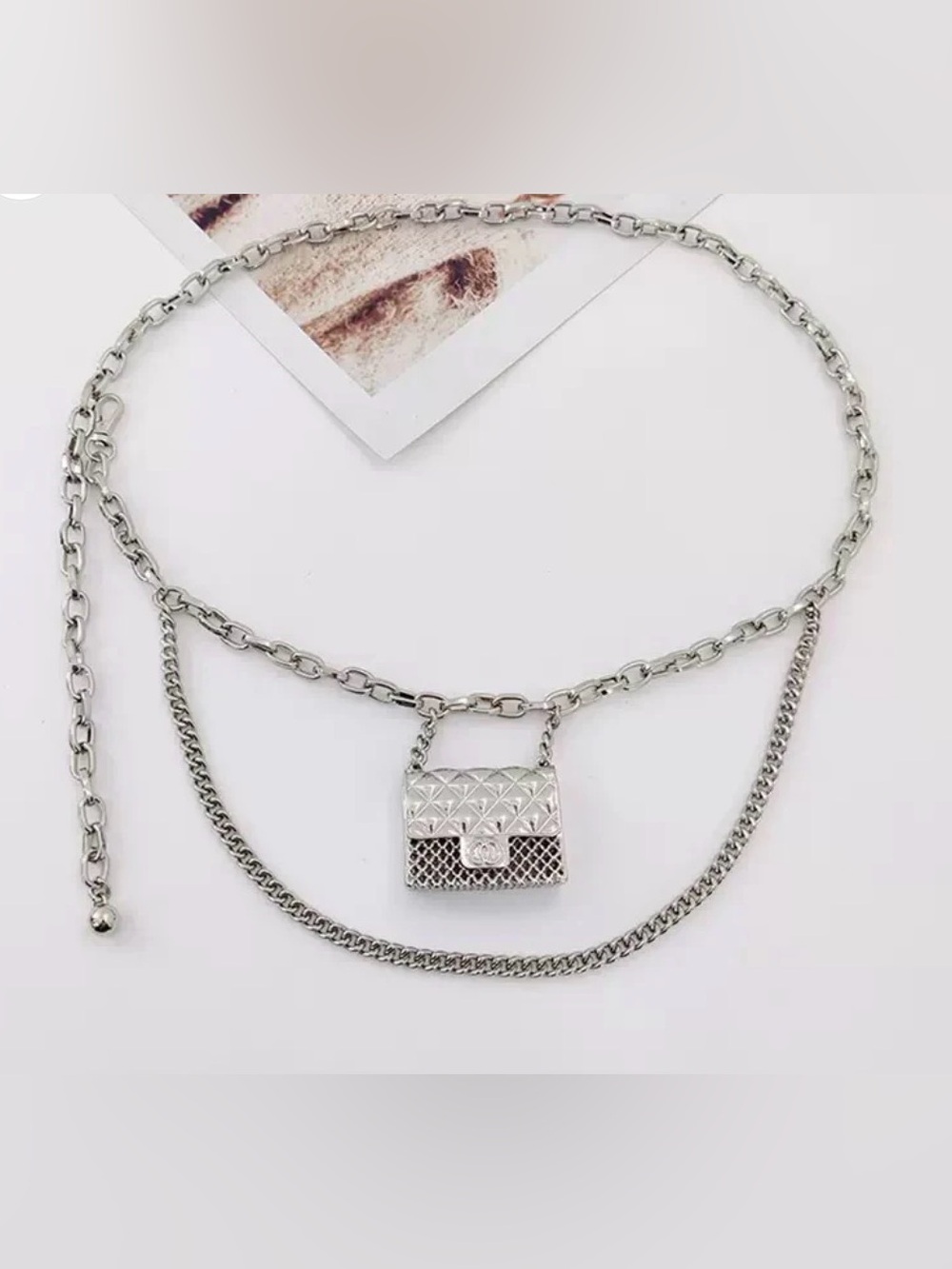Mini Bag Pendant Necklace - Silver Mini Bags - Picture 2 of 3